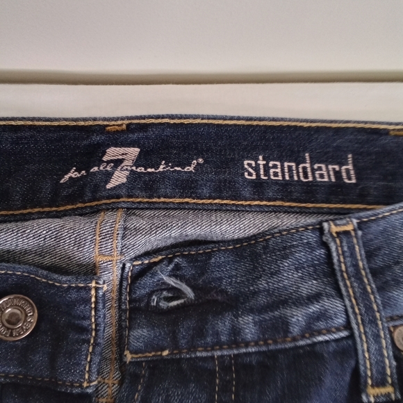 7 For All Mankind Men's Standard Button-Fly Straight Leg Denim Blue Jeans 38 - Picture 2 of 12